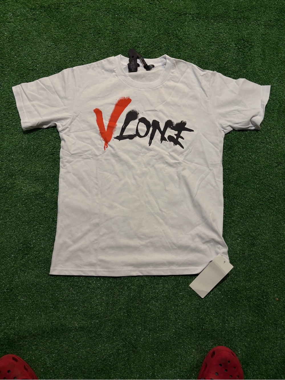 VLONE White Tee with Red & Black Graphic